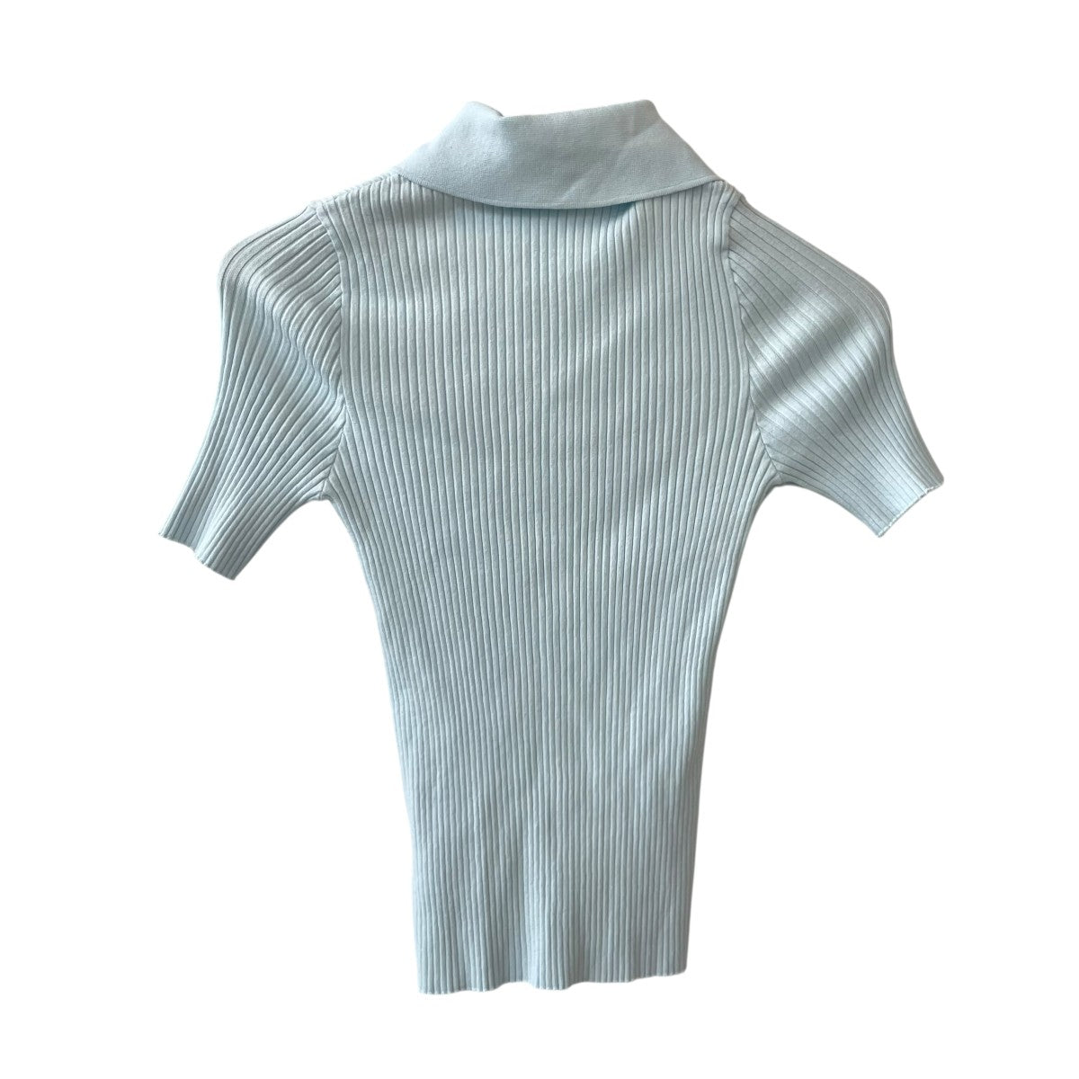 courreges RIB KNIT POLOリブニット ロゴ刺繍 半袖 ポロシャツ 古着・中古-2枚目のアイテム画像