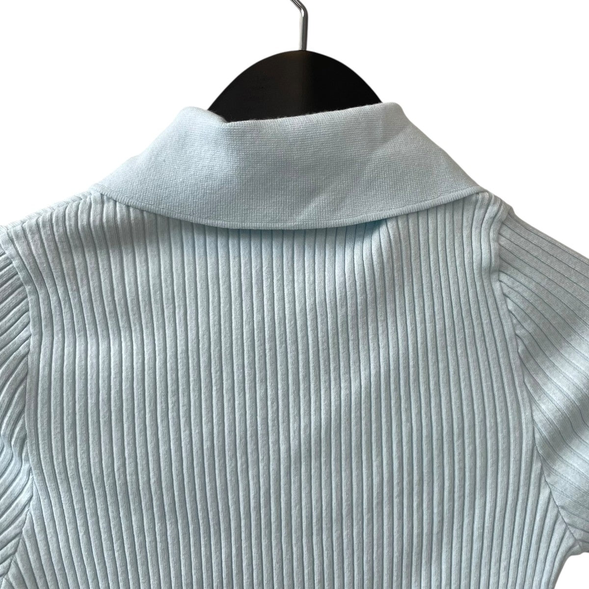 courreges RIB KNIT POLOリブニット ロゴ刺繍 半袖 ポロシャツ 古着・中古-4枚目のアイテム画像