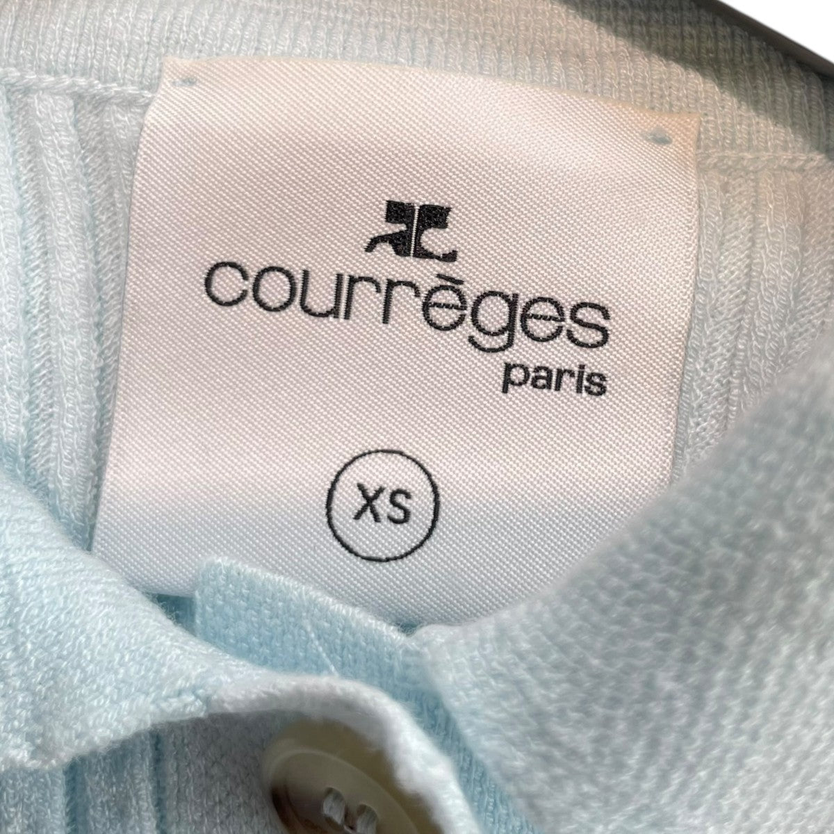 courreges RIB KNIT POLOリブニット ロゴ刺繍 半袖 ポロシャツ 古着・中古-7枚目のアイテム画像