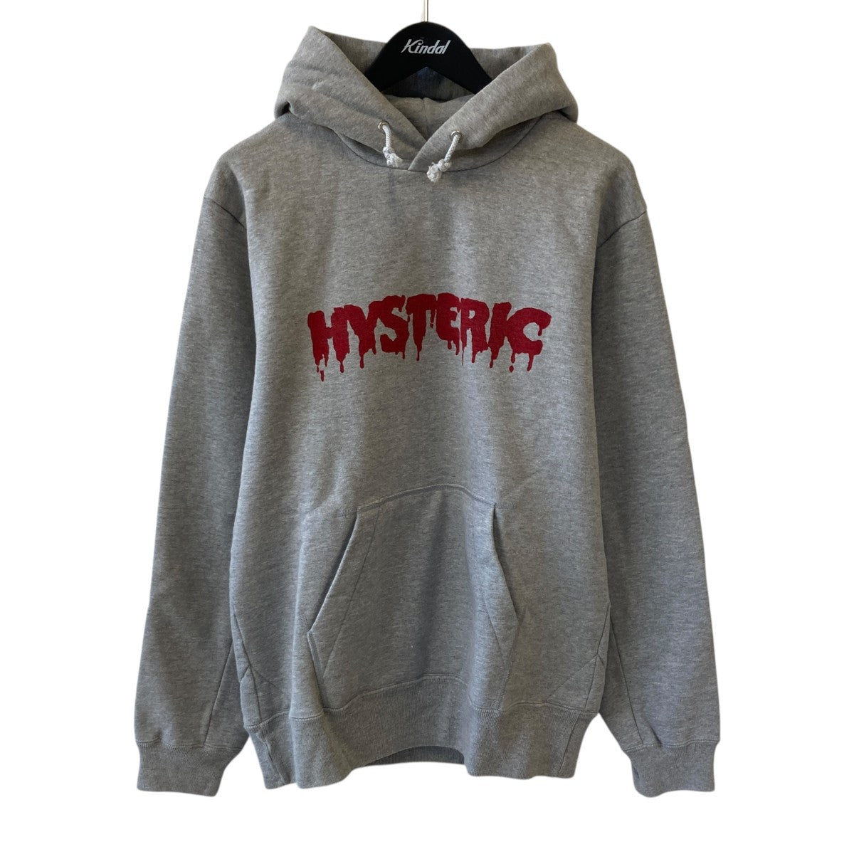 HYSTERIC GLAMOUR パイル地　パーカー　ロゴ刺繍　グレー　M HYSTERIC GLAMOUR パイル地 パーカー ロゴ刺繍 グレー M
