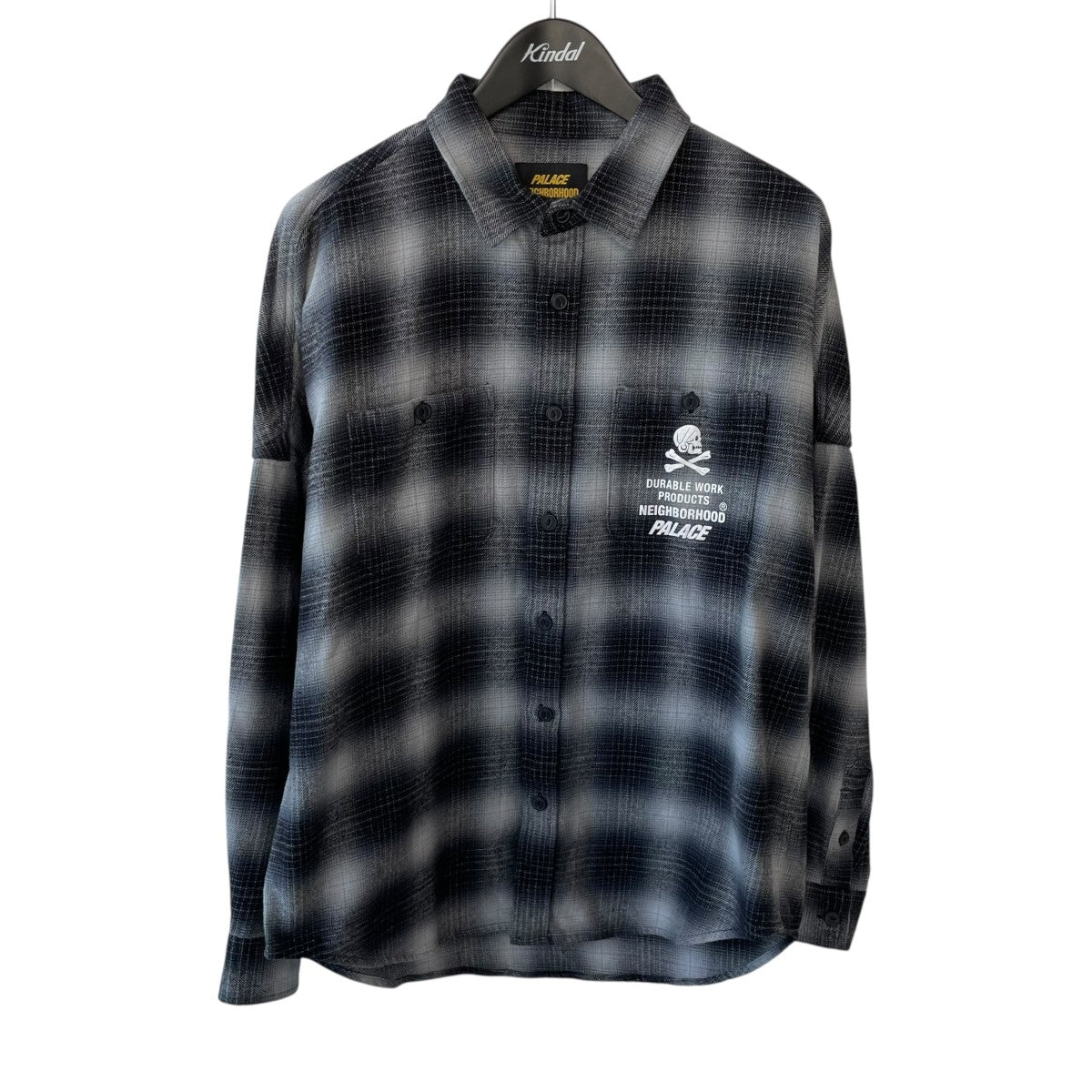 トップス PALACE x NEIGHBORHOOD Shirt Salt Pepper PALACE×NEIGHBORHOOD Shirt Salt Pepper長袖シャツ ネイビー サイズ S