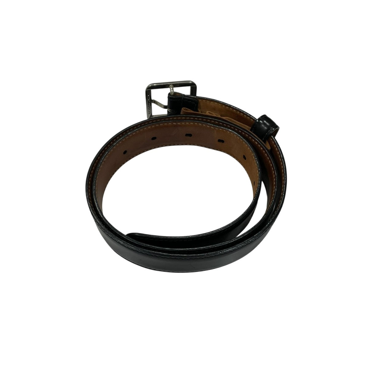 BALENCIAGA ブラックレザーロゴベルト BALENCIAGA(バレンシアガ) レザーベルト525447 525447 ブラック