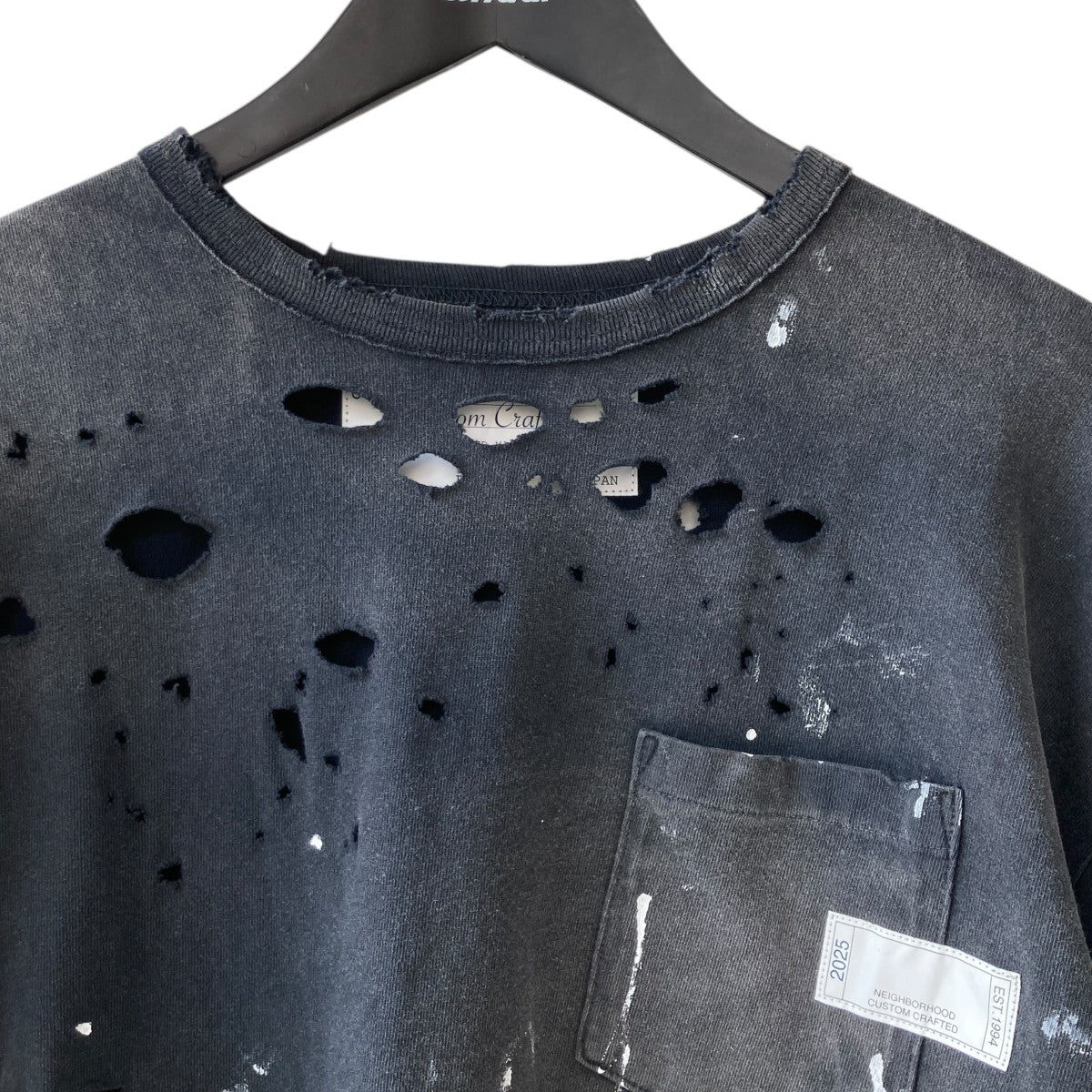 NEIGHBORHOOD SAVAGE CREWNECKダメージ加工 ポケットTシャツ2510KNH-CSM04 古着・中古-3枚目のアイテム画像
