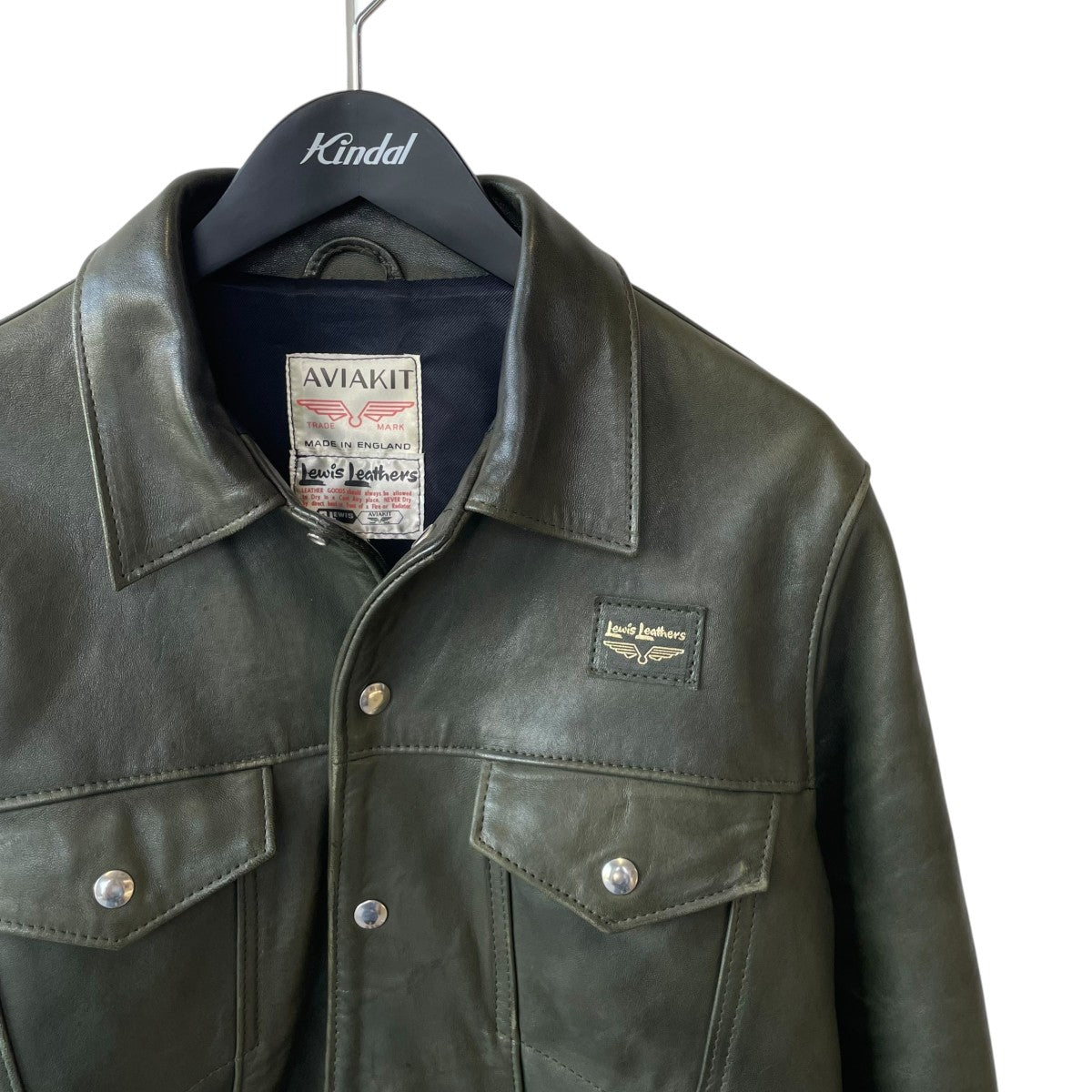 Lewis Leathers(ルイスレザーズ) ウエスタンレザージャケット グリーン