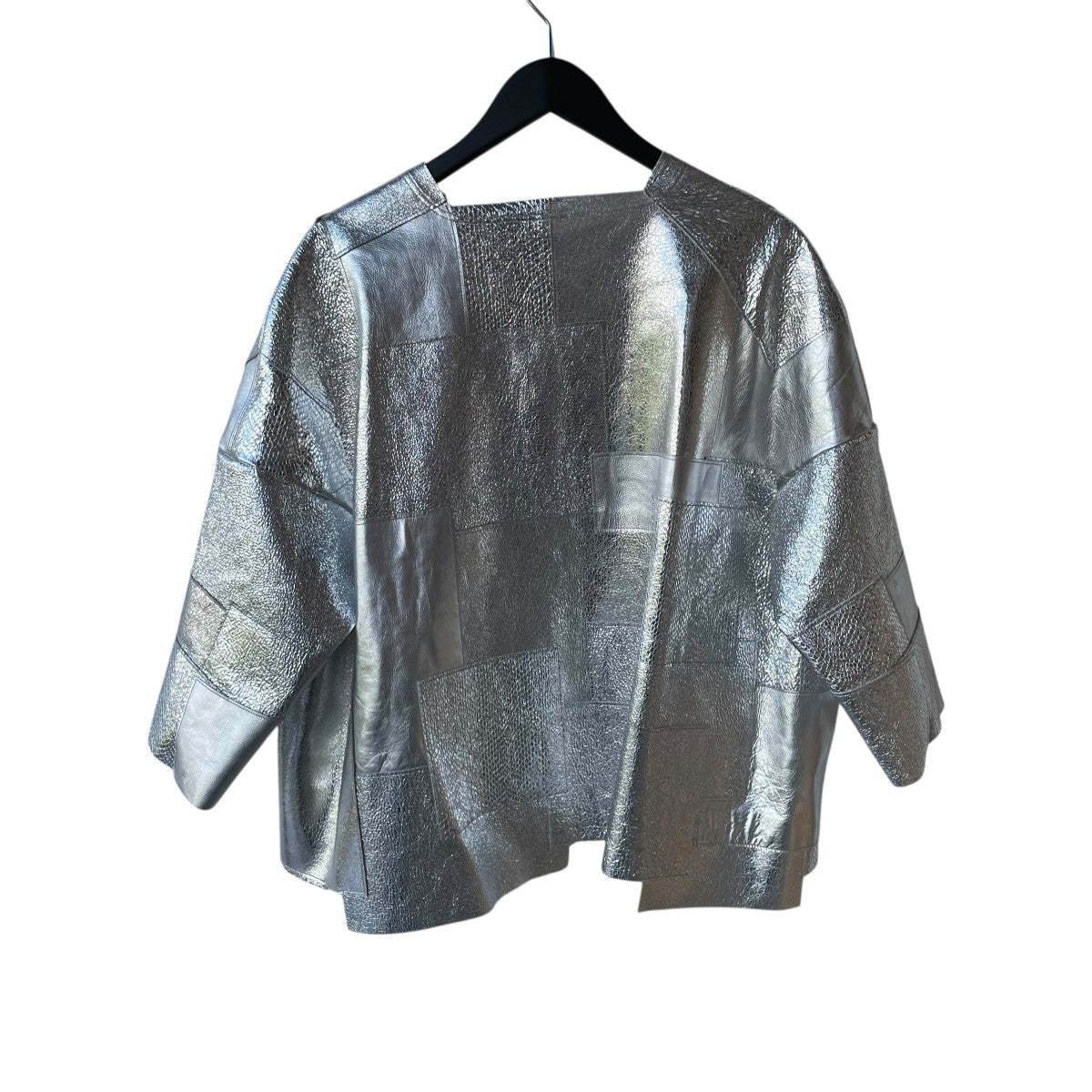 Leather Patchwork Reflective JacketレザージャケットJO-J007