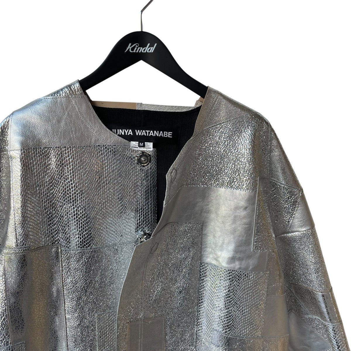 Leather Patchwork Reflective JacketレザージャケットJO-J007