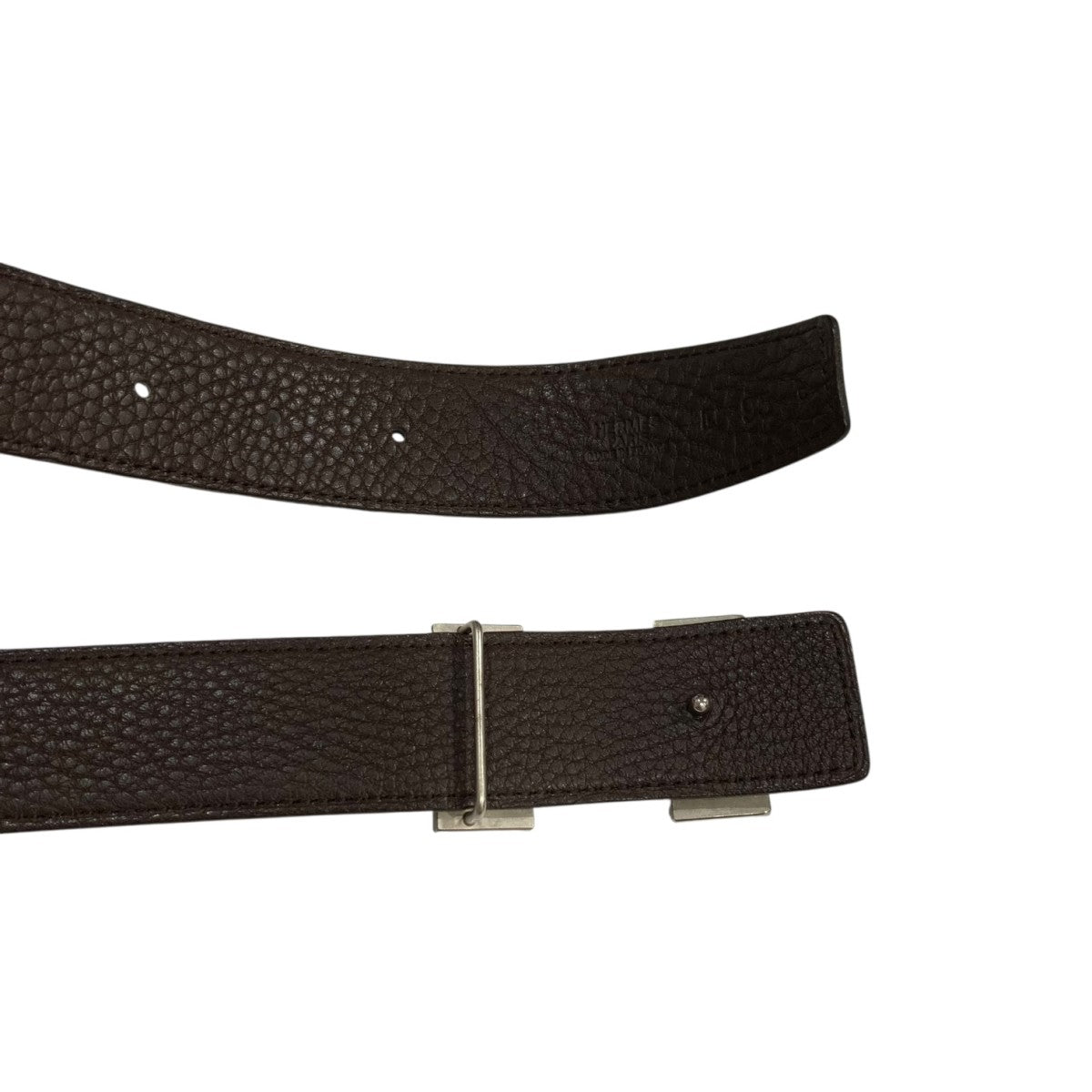 HERMES(エルメス) コンスタンスL刻印 ベルト ブラックxブラウン