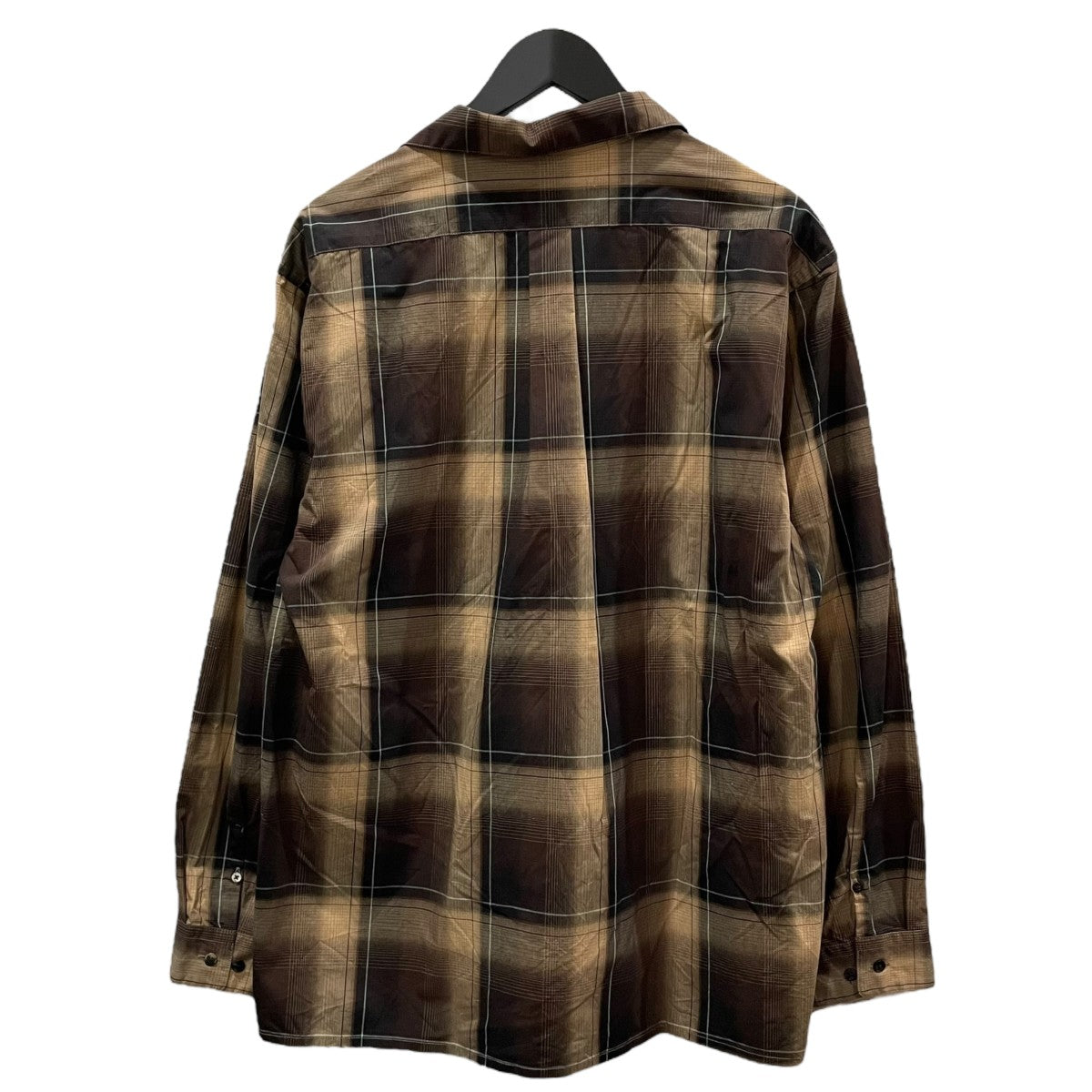 24AW オンブレチェック柄オープンカラーシャツ OMBRE PLAID OPEN COLLAR BLOUSE 2411300501
