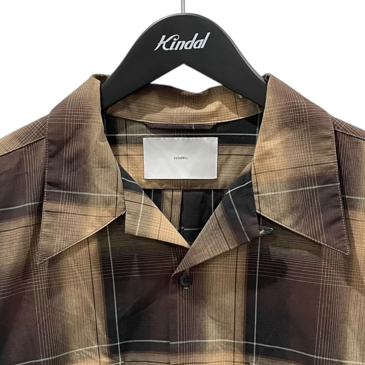 24AW オンブレチェック柄オープンカラーシャツ OMBRE PLAID OPEN COLLAR BLOUSE 2411300501