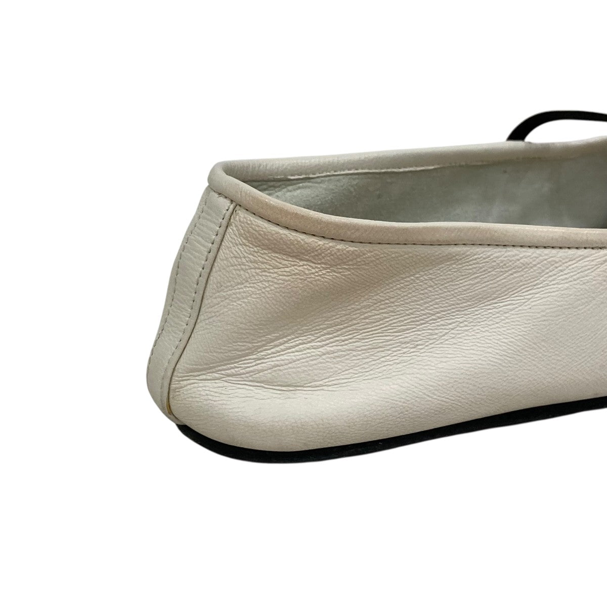 THE ROW Elastic Ballet ザロウ　バレエシューズ 38 Elastic Ballet スリッパ レザー ホワイト – The Row