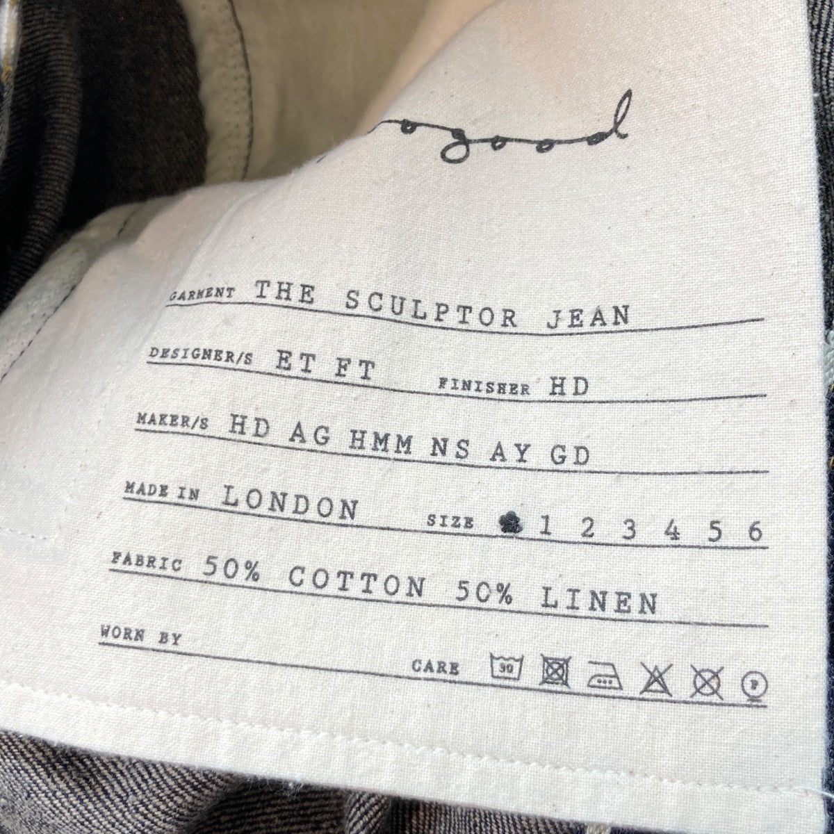 toogood(トゥーグッド) THE SCULPTOR JEANデニムパンツ インディゴ