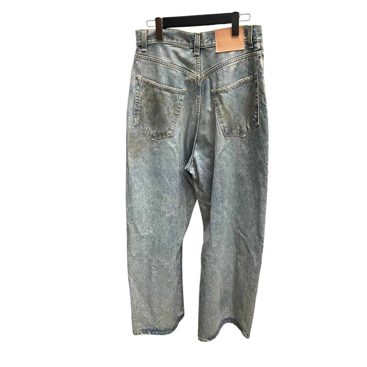 パンツ acne studios 2023 dirty halo 28 Acne Studios - Dirty Halo Wide-Leg Distressed Iridescent Jeans