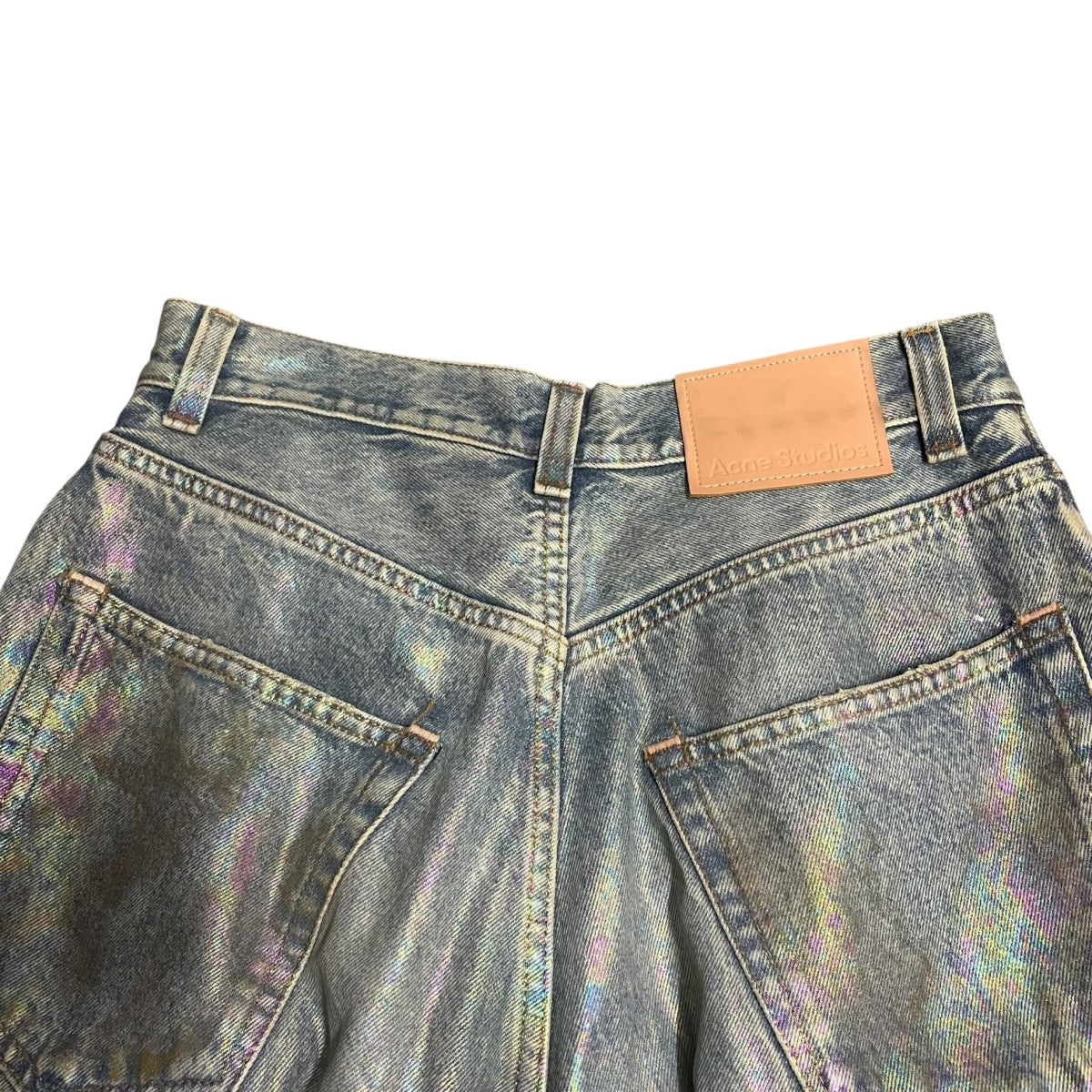 最終価格。即購入⭕️ acne studios 2023 dirty halo Acne Studios 2023 Dirty Halo Super Wide Leg Jeans in Mid Blue | FWRD