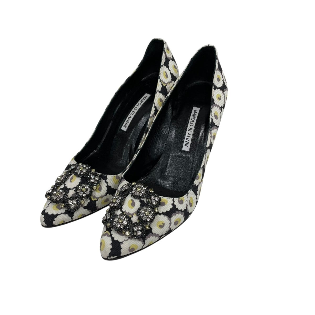 Manolo Blahnik ハンギシ花柄ヒールパンプス 古着・中古-1枚目のアイテム画像