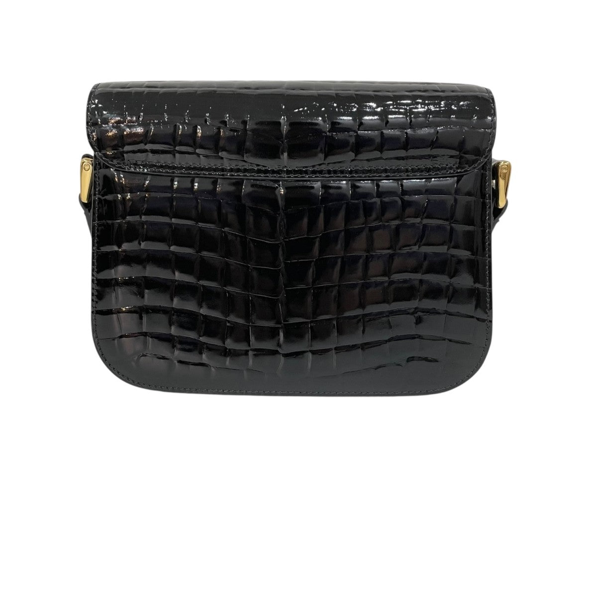 A.P.C. アーペーセー　ショルダーバッグ　黒　クロコダイル柄 A．P．C．(アーペーセー) クロコダイル型押し ショルダーバッグ