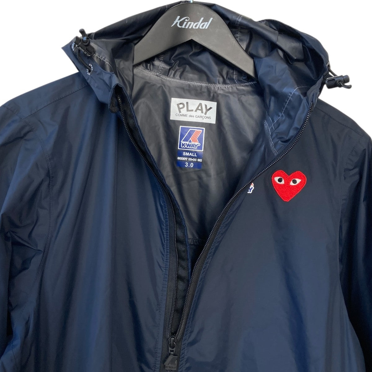 PLAY COMME des GARCONS×K-way ナイロンジャケット ネイビー サイズ S