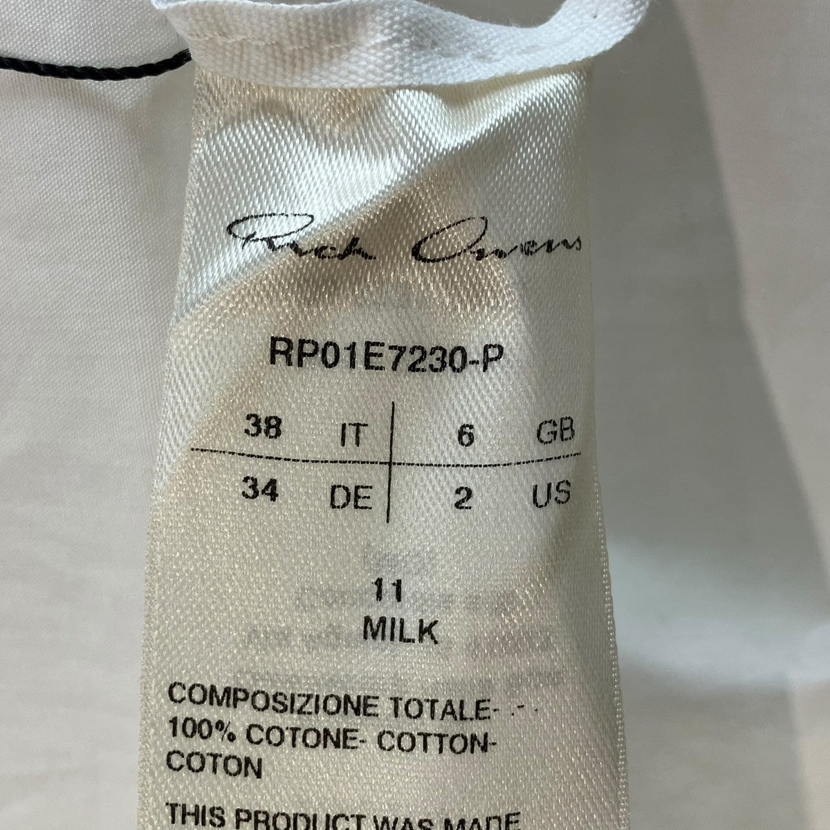 RICK OWENS Tommy Crewneck TopTシャツRP01E7230P 古着・中古-5枚目のアイテム画像