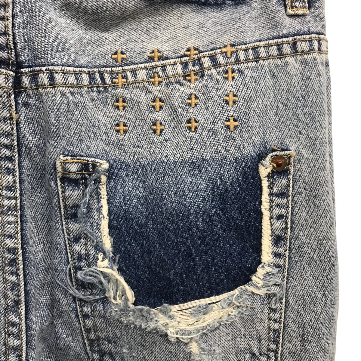 Ksubi(スビ) BROOKLYN CUFFED RECALLデニムパンツ スカイブルー サイズ