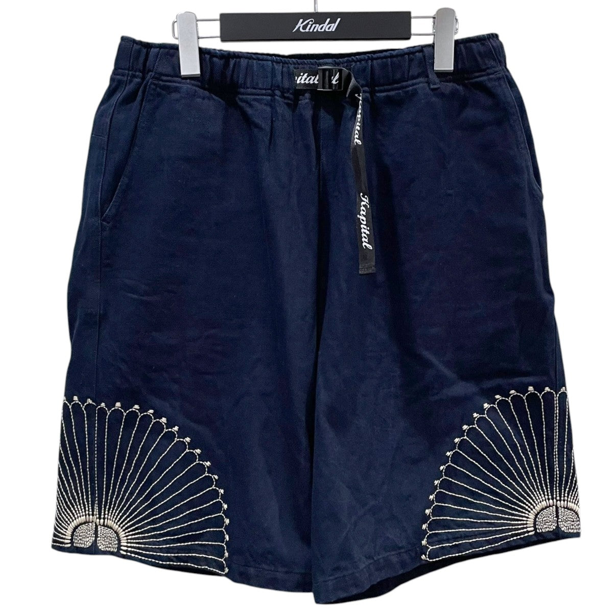 KAPITAL 25SS 風呂敷刺繍デニムハーフパンツ 10oz IDG×IDG Denim Easy Shorts (Furoshiki Embroidery) K2503SP097 古着・中古-1枚目のアイテム画像