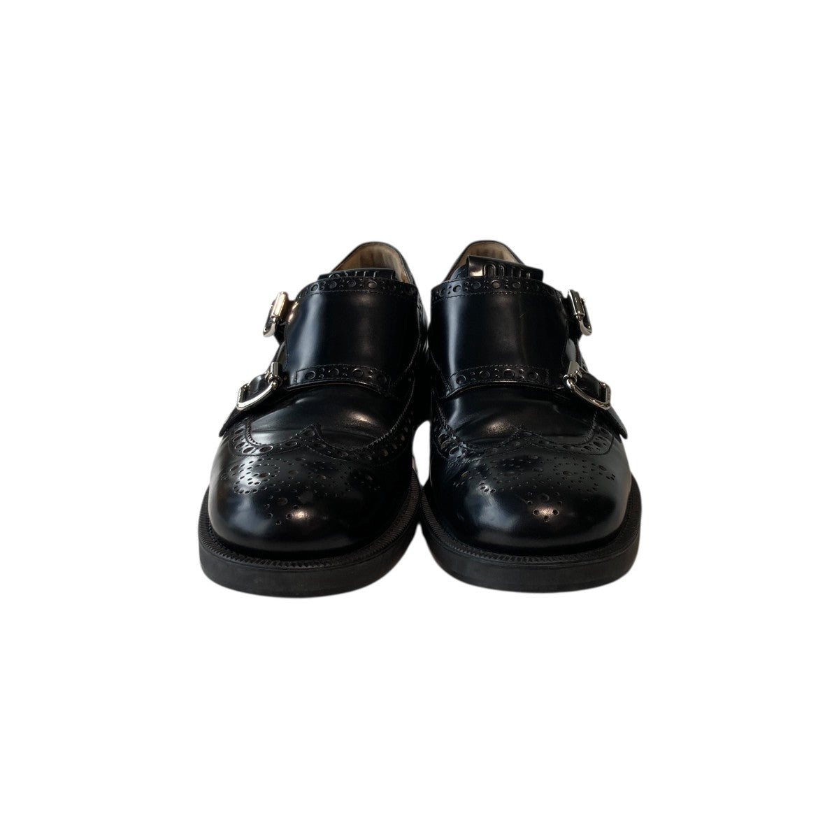 CHURCH'S×MIU MIU ダブルモンクレザーシューズ ブラック サイズ 41