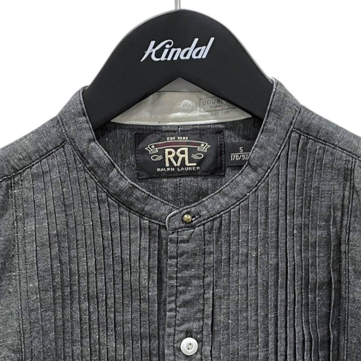 RRL バンドカラーピンタックシャンブレーシャツ ブラック サイズ S