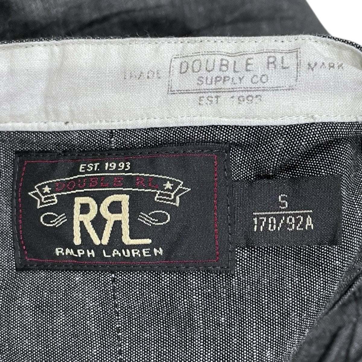 RRL バンドカラーピンタックシャンブレーシャツ ブラック サイズ S RRL バンドカラーピンタックシャンブレーシャツ ブラック サイズ S