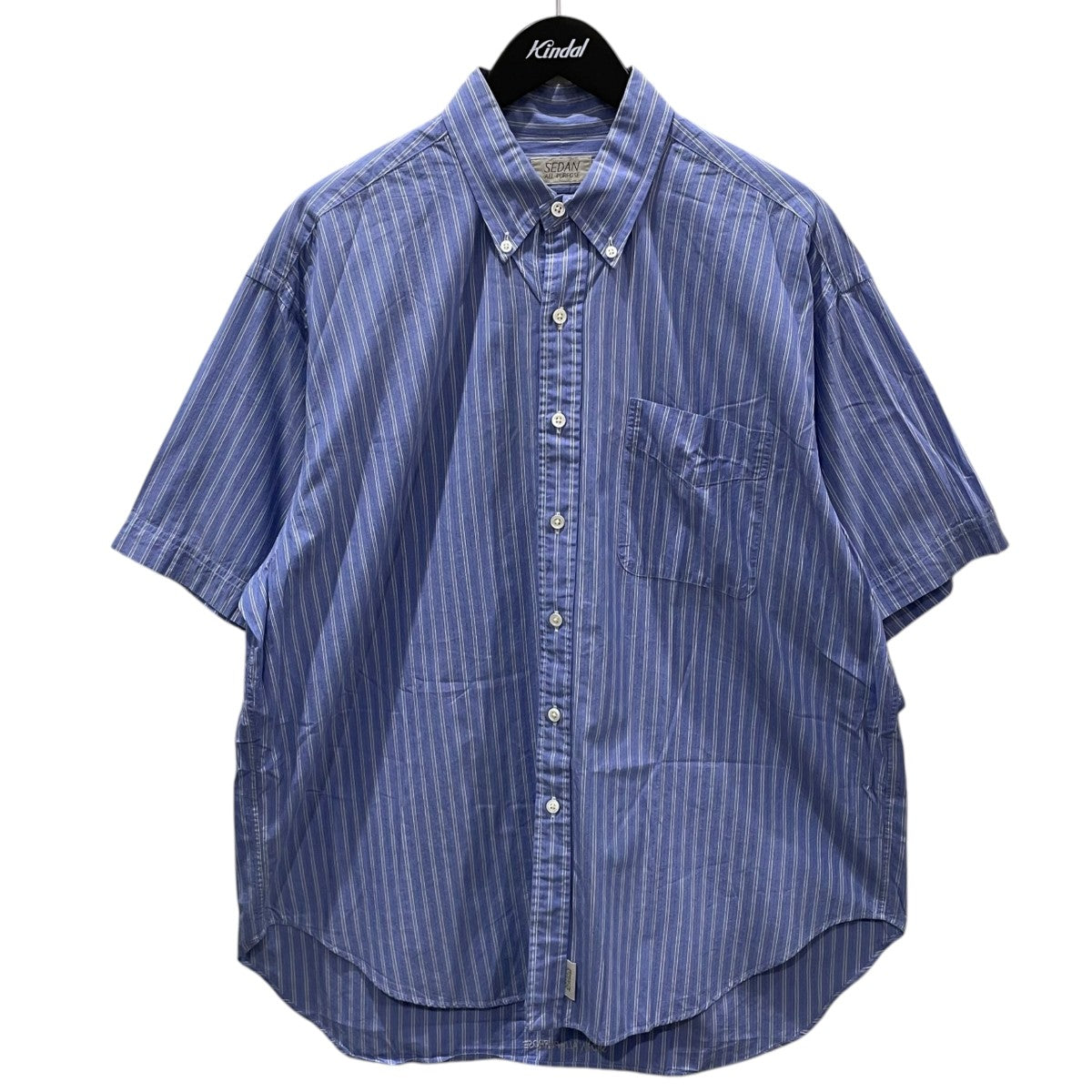 SEDAN ALL-PURPOSE 23SS ストライプ柄ボタンダウン半袖シャツ Striped Big BD S／S Shirt ストライプ ビッグ ボタンダウンショートスリーブシャツ SD23S-SH06 古着・中古-1枚目のアイテム画像