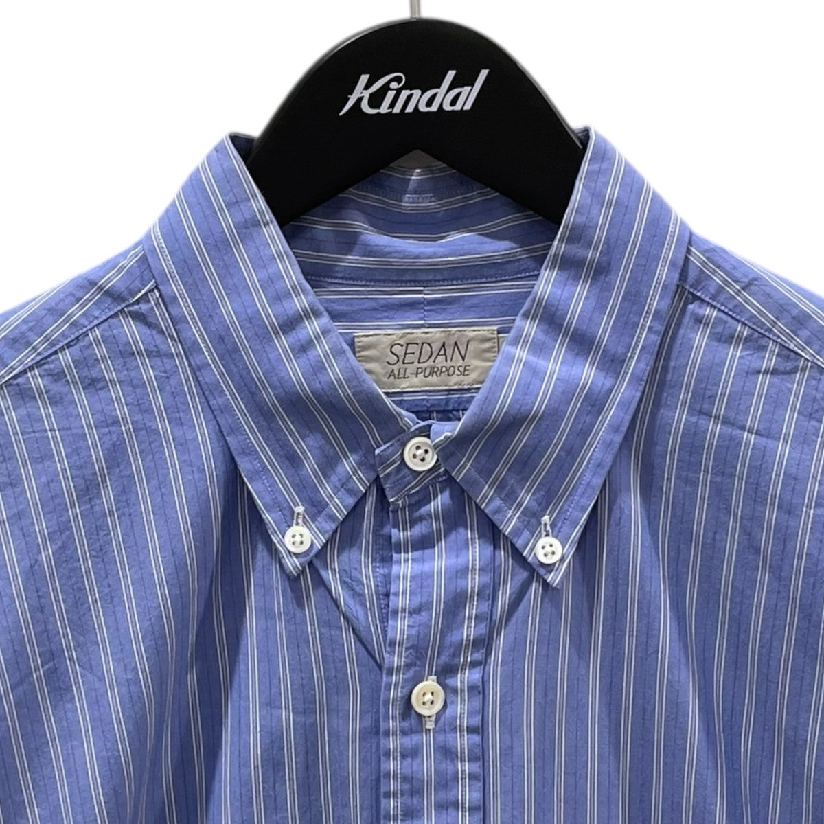SEDAN ALL-PURPOSE 23SS ストライプ柄ボタンダウン半袖シャツ Striped Big BD S／S Shirt ストライプ ビッグ ボタンダウンショートスリーブシャツ SD23S-SH06 古着・中古-3枚目のアイテム画像