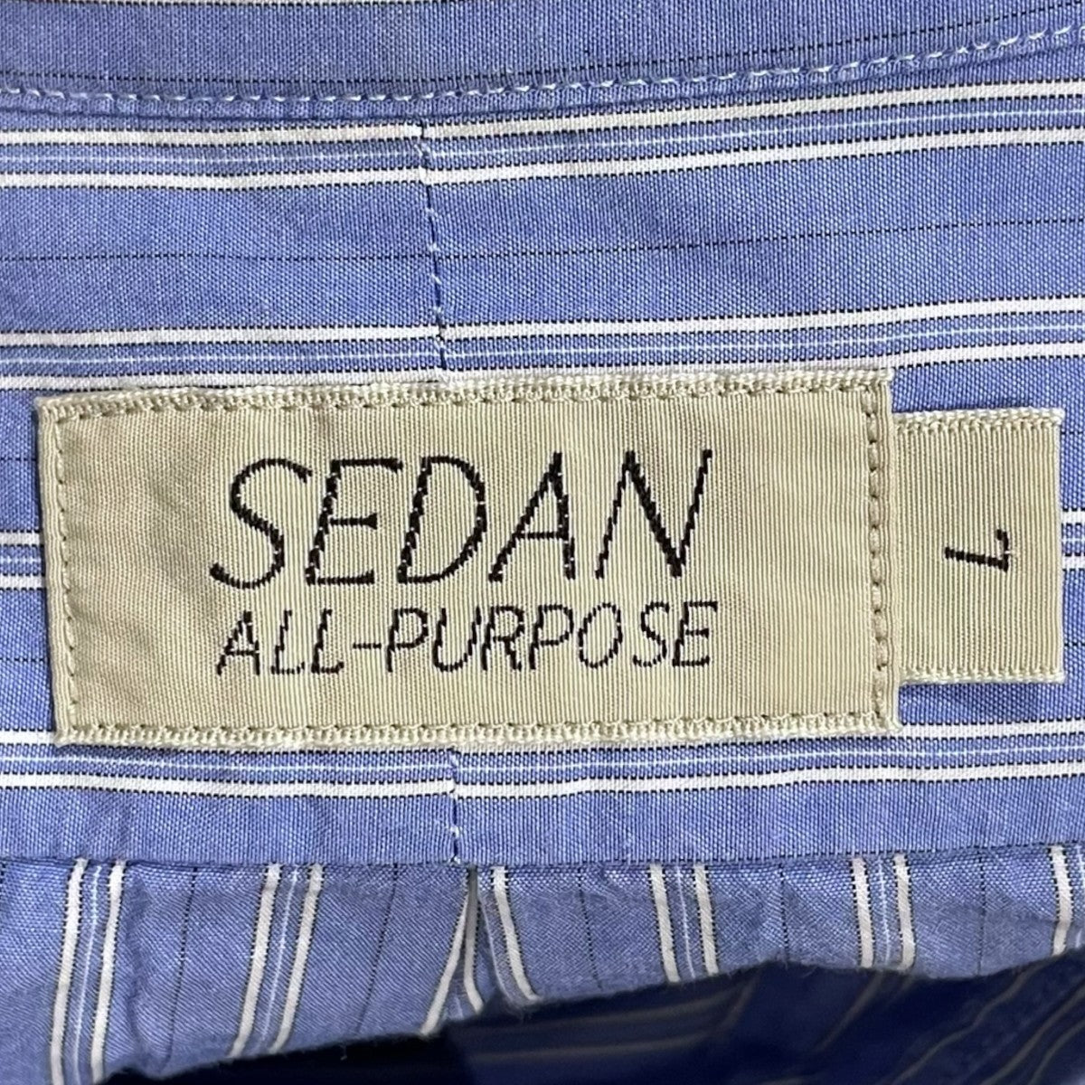 SEDAN ALL-PURPOSE 23SS ストライプ柄ボタンダウン半袖シャツ Striped Big BD S／S Shirt ストライプ ビッグ ボタンダウンショートスリーブシャツ SD23S-SH06 古着・中古-6枚目のアイテム画像