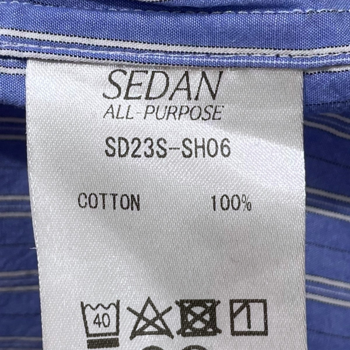 SEDAN ALL-PURPOSE 23SS ストライプ柄ボタンダウン半袖シャツ Striped Big BD S／S Shirt ストライプ ビッグ ボタンダウンショートスリーブシャツ SD23S-SH06 古着・中古-7枚目のアイテム画像