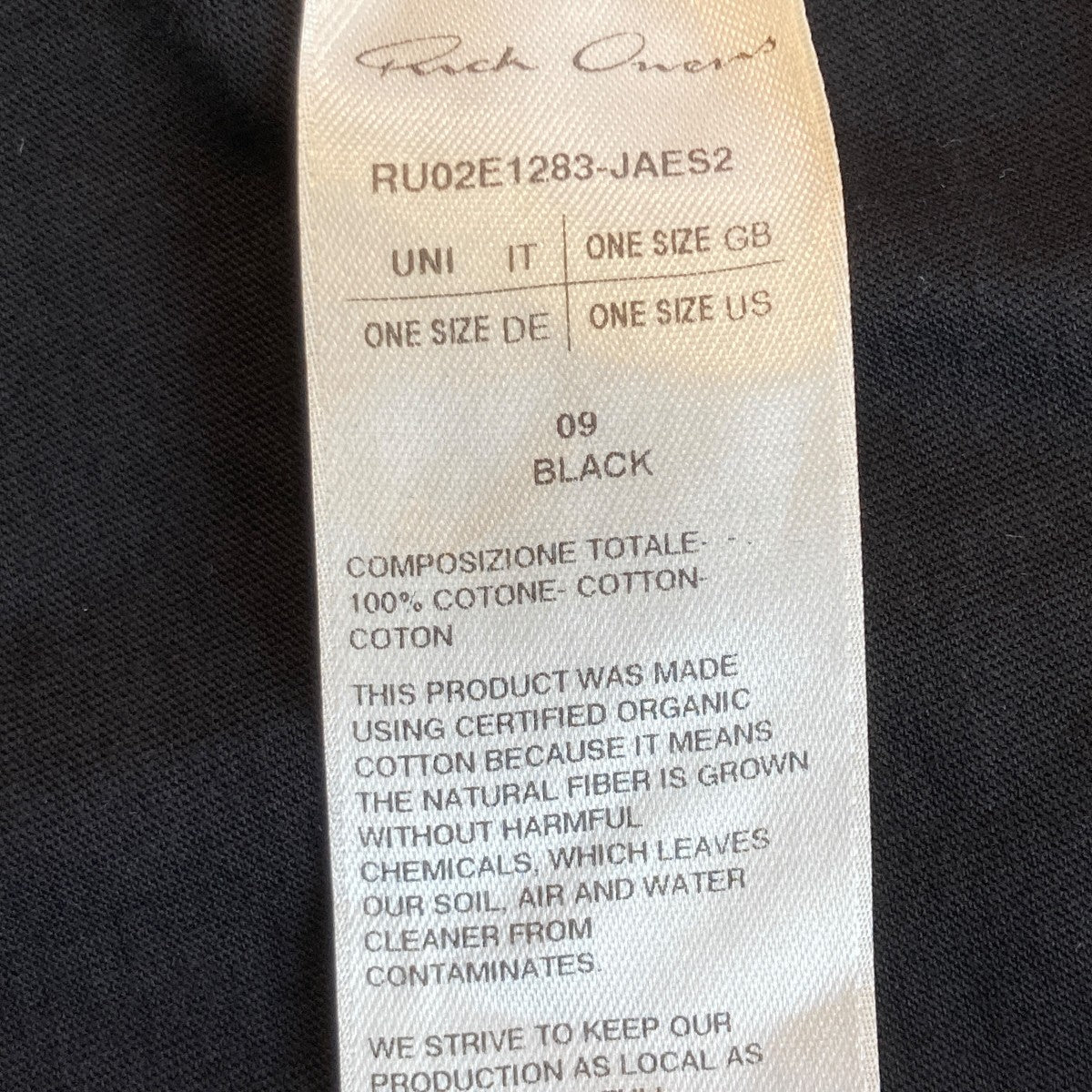 RICK OWENS TOMMY TTシャツRU02E1283 JAES2 古着・中古-5枚目のアイテム画像