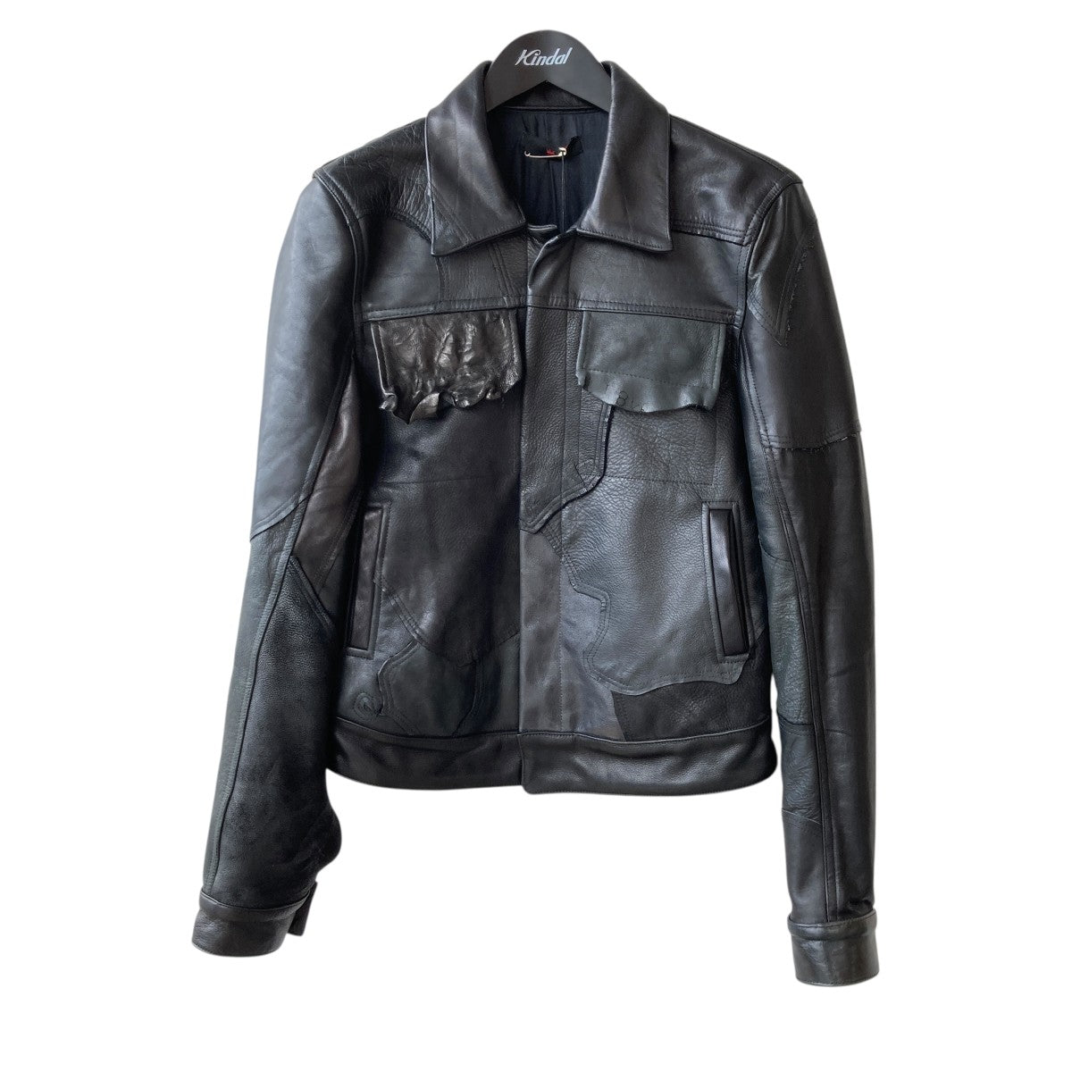 NO BRAND ノーブランド ANTANTI (アントアンチ) 25AW TYPE 0 JACKET SCRAP LEATHER タイプ0 スクラップ レザージャケット ブラック ANT ANTI(アントアンチ) TYPE 0 JACKET SCRAP LEATHERパッチワーク