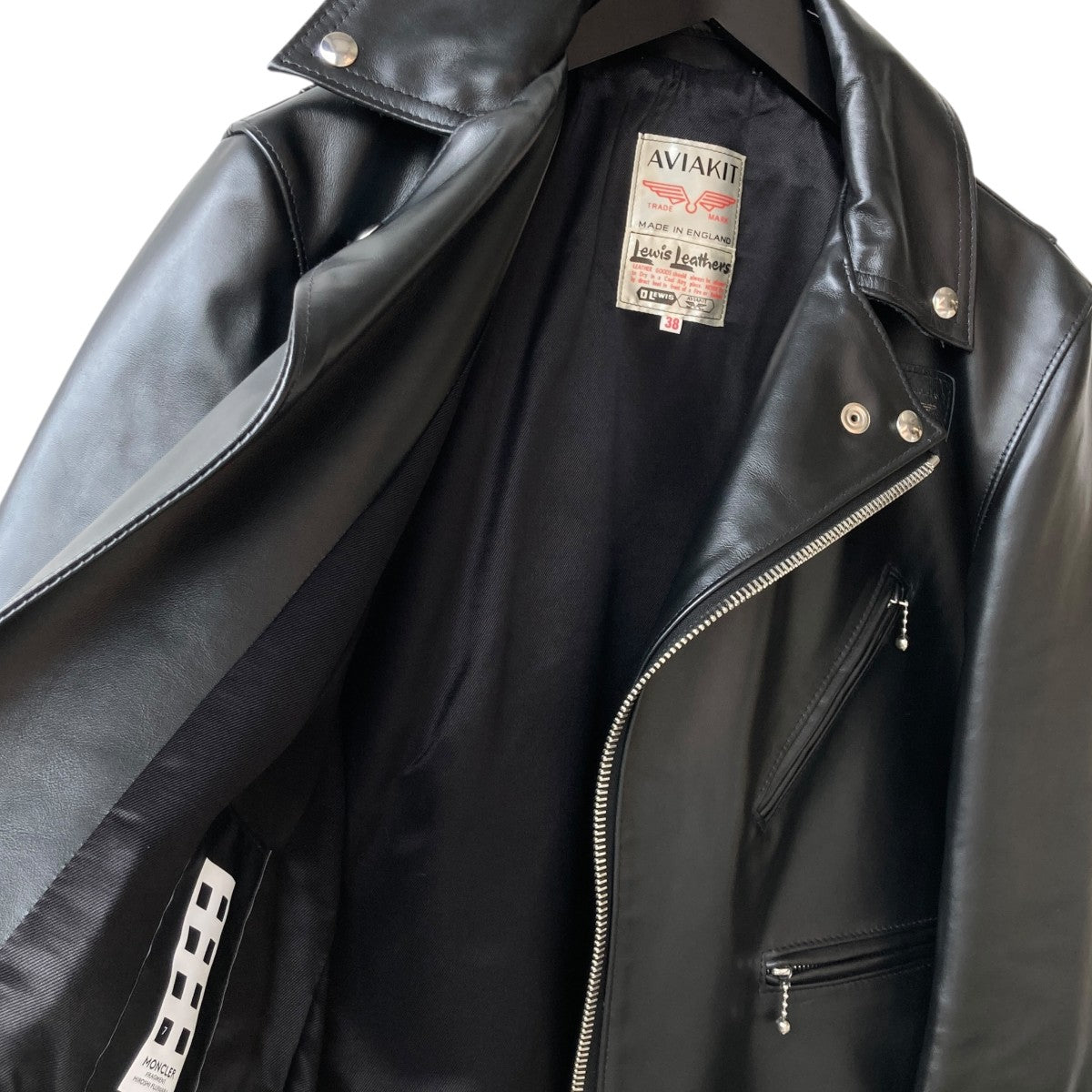 MONCLER×Lewis Leathers×FRAGMENT DESIGN 20AWDWAYNEレザー ダブル