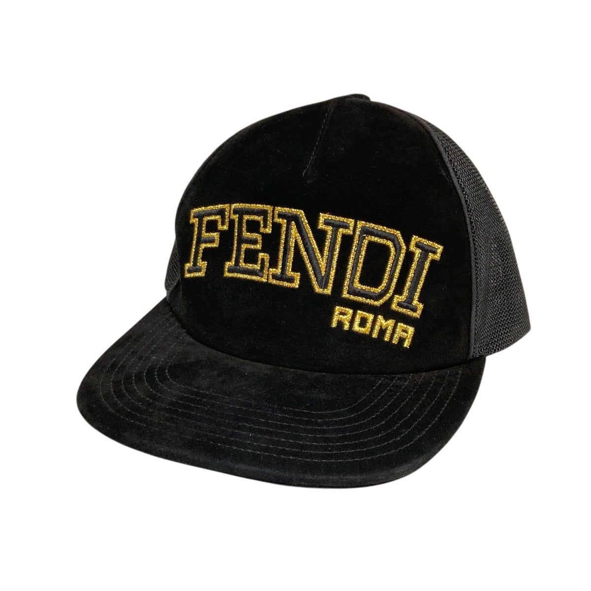 FENDI(フェンディ) ロゴ刺繍メッシュキャップFXQ702 ADBS TU FXQ702