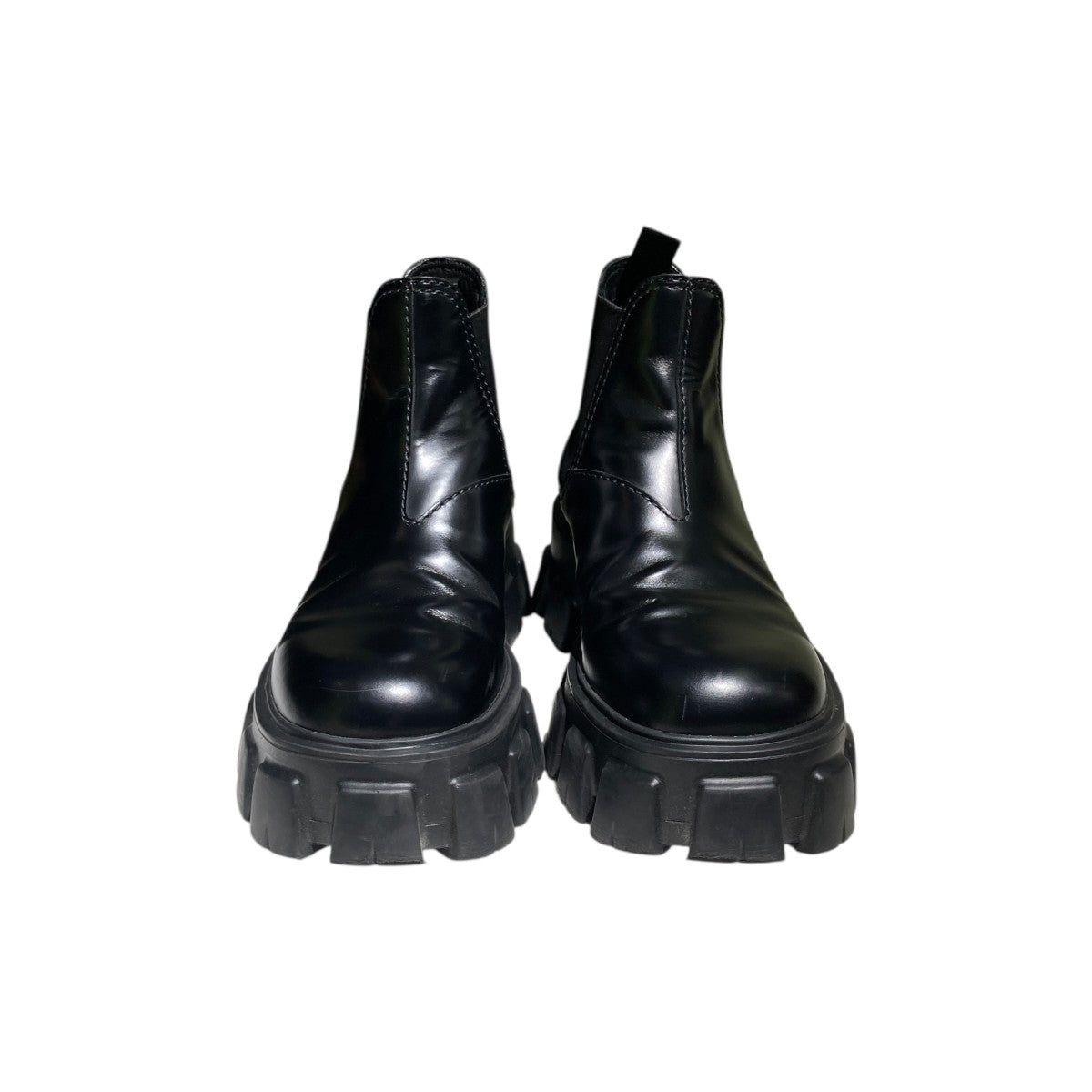 PRADA モノリス ブラッシュドレザーチェルシーブーツ2TE174 2TE174