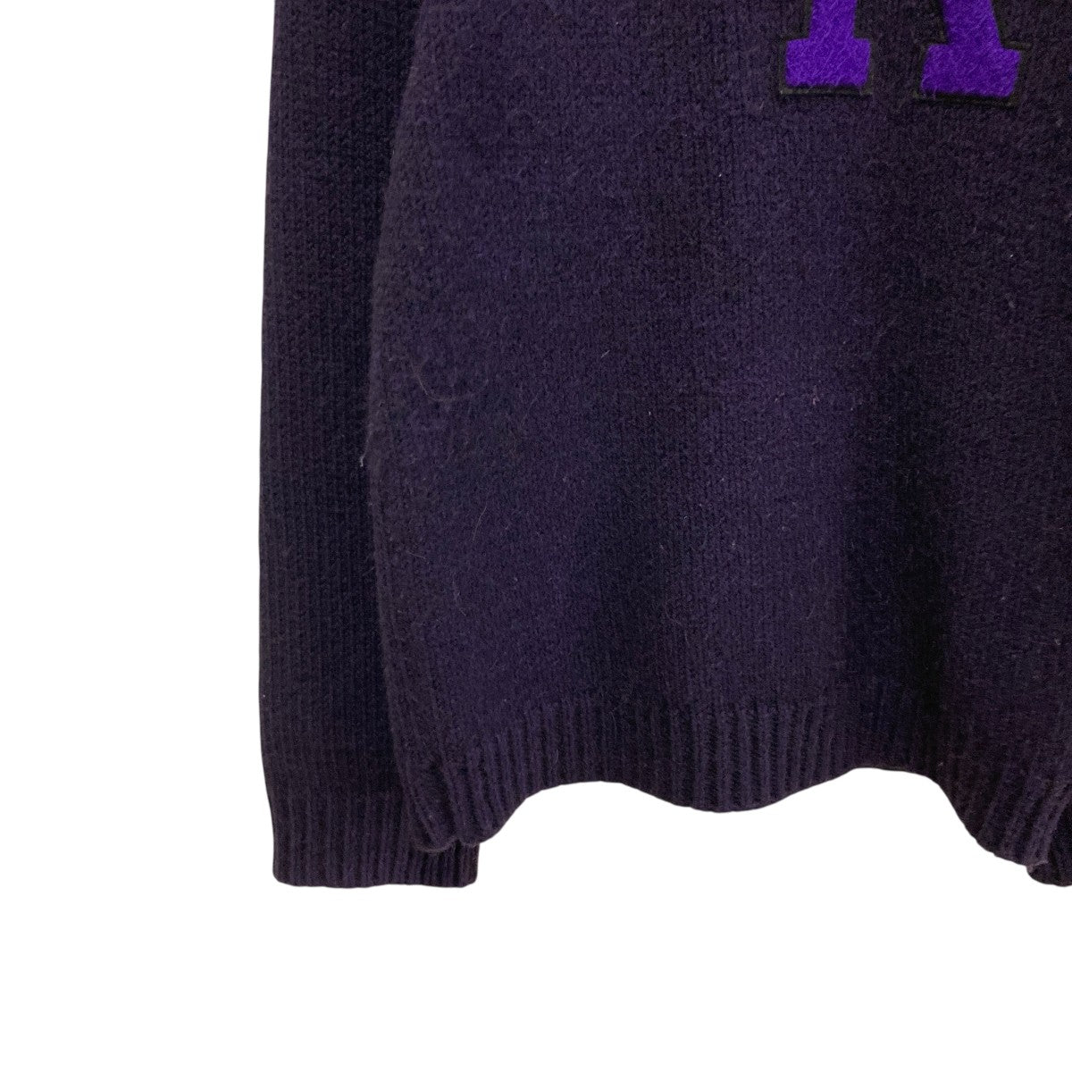 RAF SIMONS letter badge And Zipper Raglan Sweaterニット 古着・中古-4枚目のアイテム画像