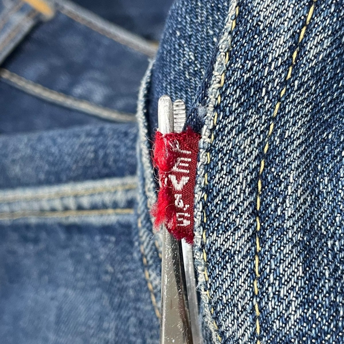 LEVI’S デニムパンツ 501 BIG E XX ボタン裏14 隠しリベット Vステッチ 古着・中古-6枚目のアイテム画像
