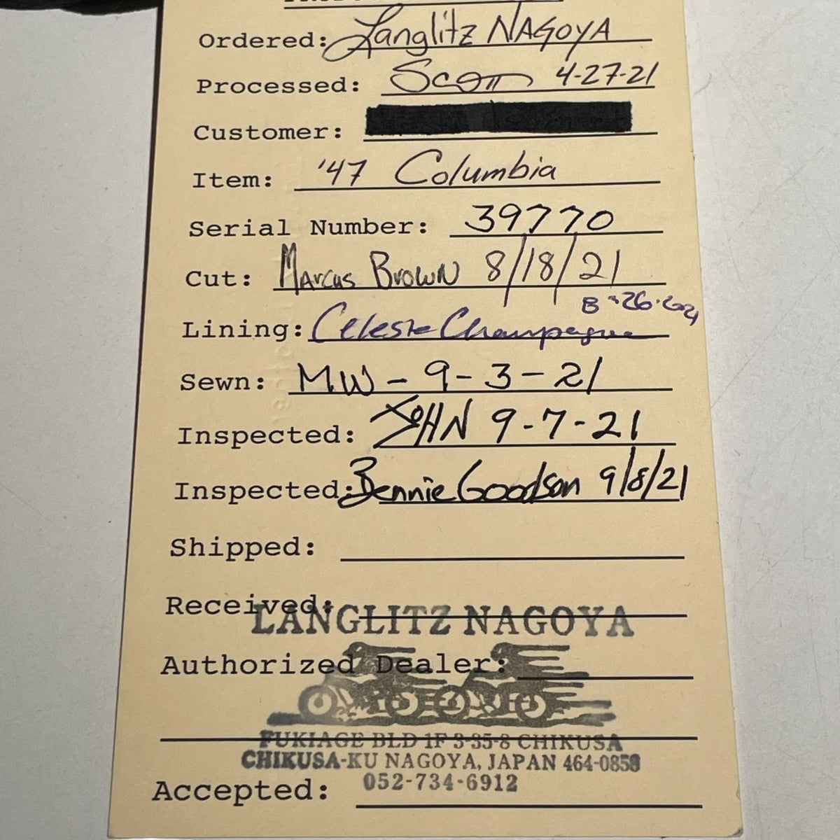 Langlitz Leathers 47 COLUMBIAレザージャケット39770 古着・中古-5枚目のアイテム画像