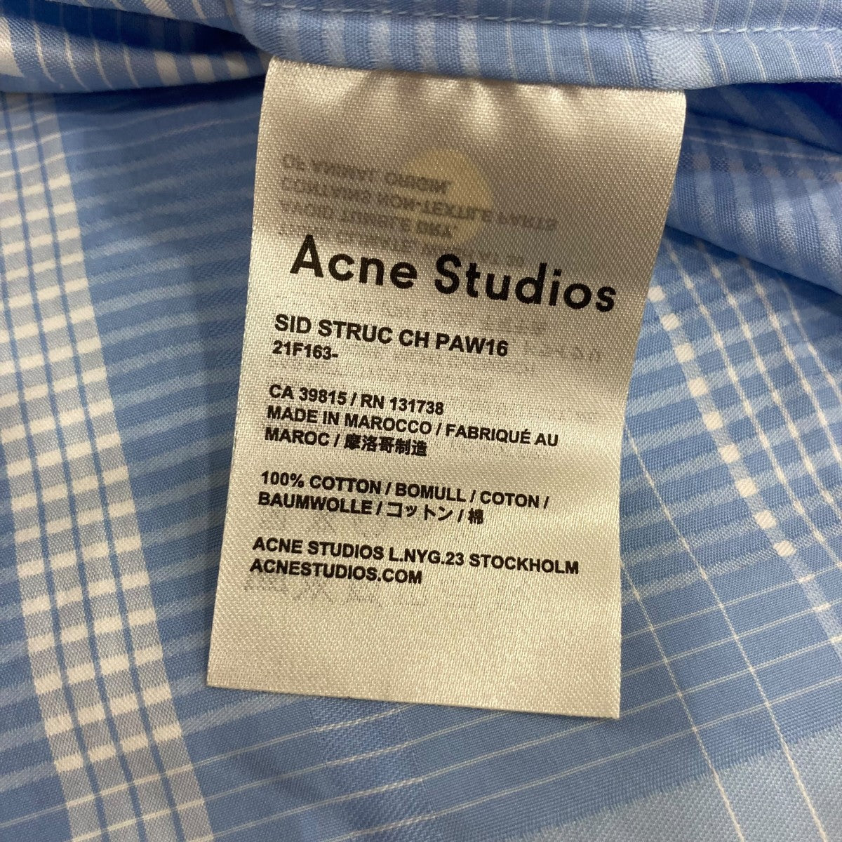 ACNE STUDIOS 長袖シャツ21F163 古着・中古-7枚目のアイテム画像