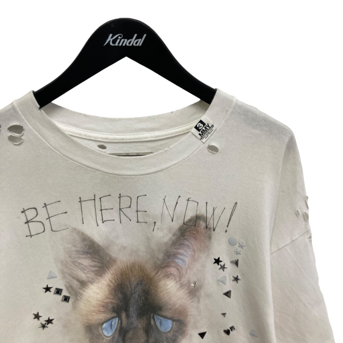 Maison MIHARA YASUHIRO 25AWCat Printed Embellished Distressed T-shirtTシャツJ15TS752 古着・中古-3枚目のアイテム画像
