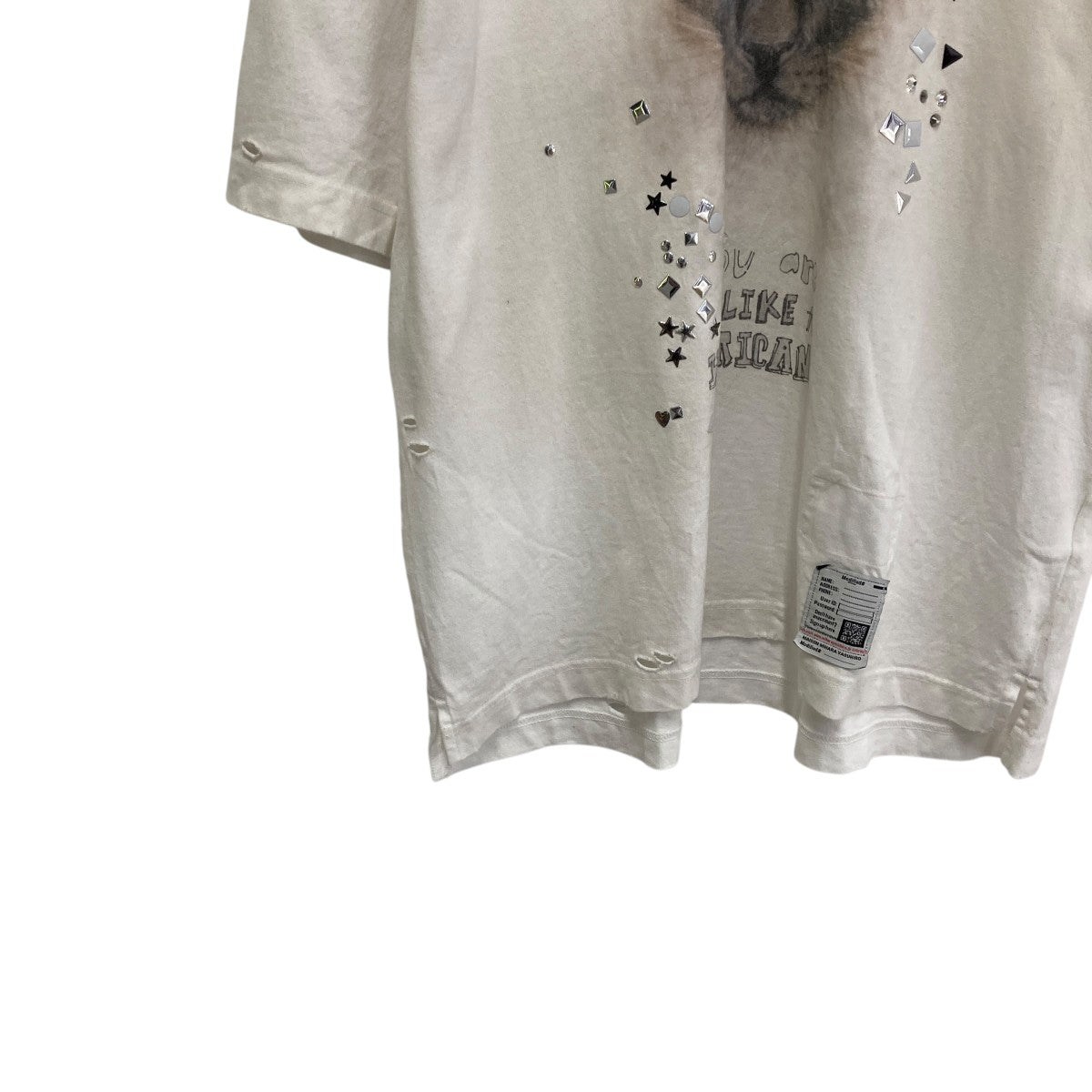Maison MIHARA YASUHIRO 25AWCat Printed Embellished Distressed T-shirtTシャツJ15TS752 古着・中古-4枚目のアイテム画像