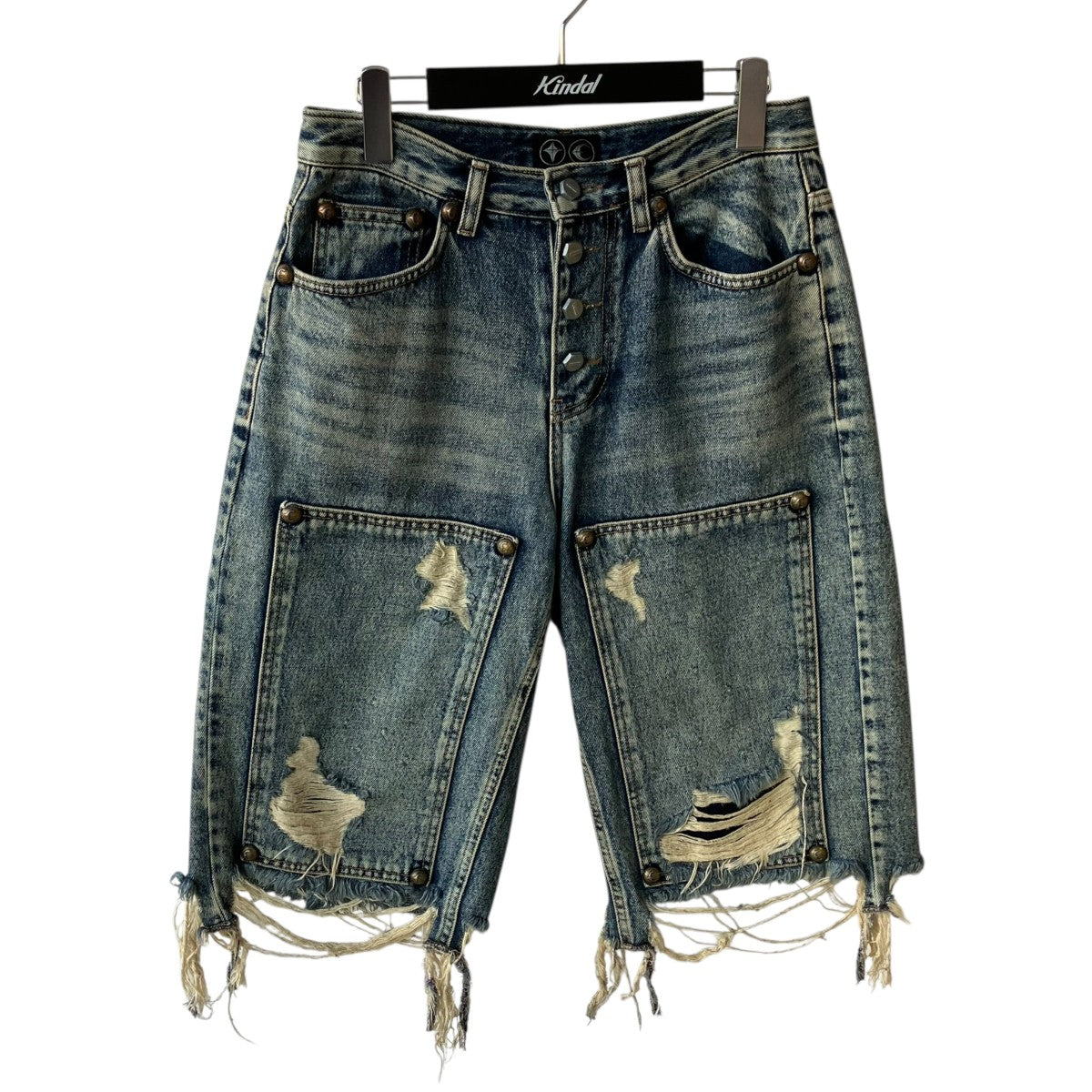 THUG CLUB DOUBLE KNEE DAMAGE SHORTSデニムハーフパンツTC24PT0301 古着・中古-1枚目のアイテム画像