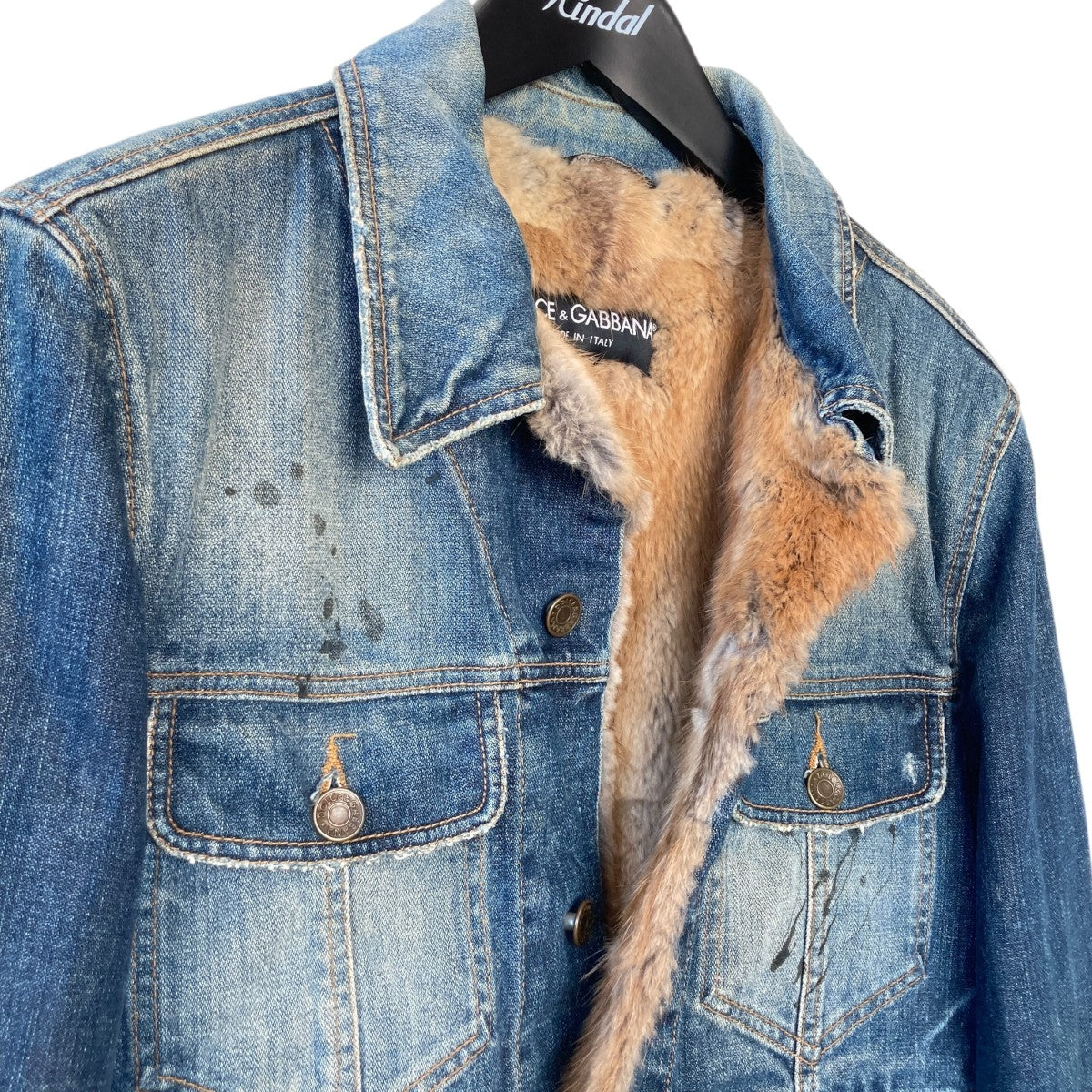 マスクラットファーライナーデニムジャケットG9000Z