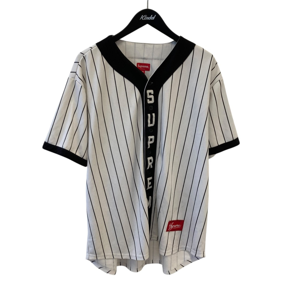 Supreme 18AWVertical Logo Baseballベースボールシャツ 古着・中古-1枚目のアイテム画像