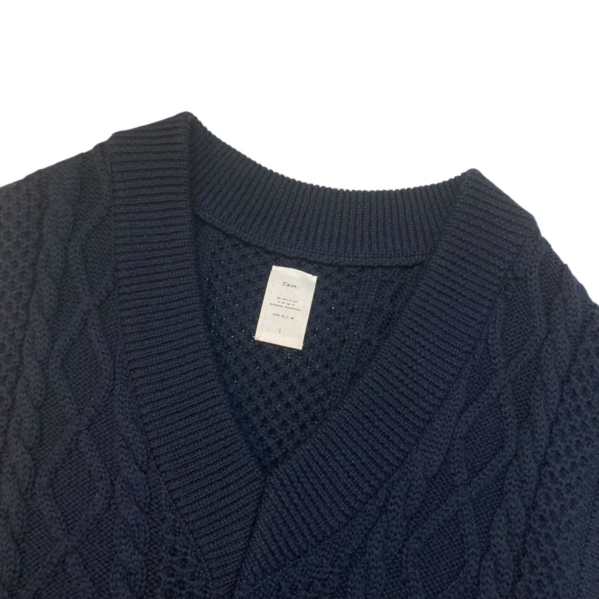 CABLE KNIT OVERSIZED V-NECK VESTVネックニットベストNMKN-19AW-002