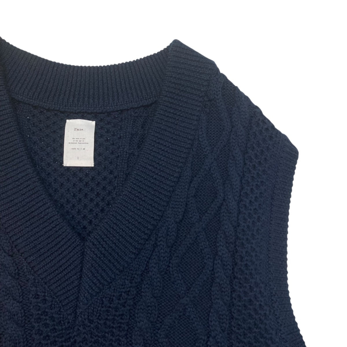 CABLE KNIT OVERSIZED V-NECK VESTVネックニットベストNMKN-19AW-002