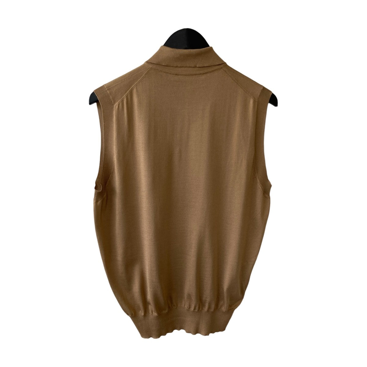 PRADA Camel Sleeveless Silk PoloノースリーブニットP29B36 古着・中古-2枚目のアイテム画像
