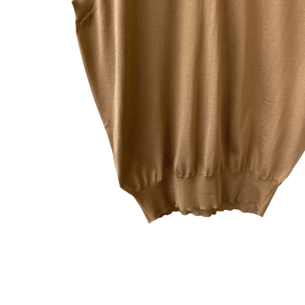 PRADA Camel Sleeveless Silk PoloノースリーブニットP29B36 古着・中古-4枚目のアイテム画像