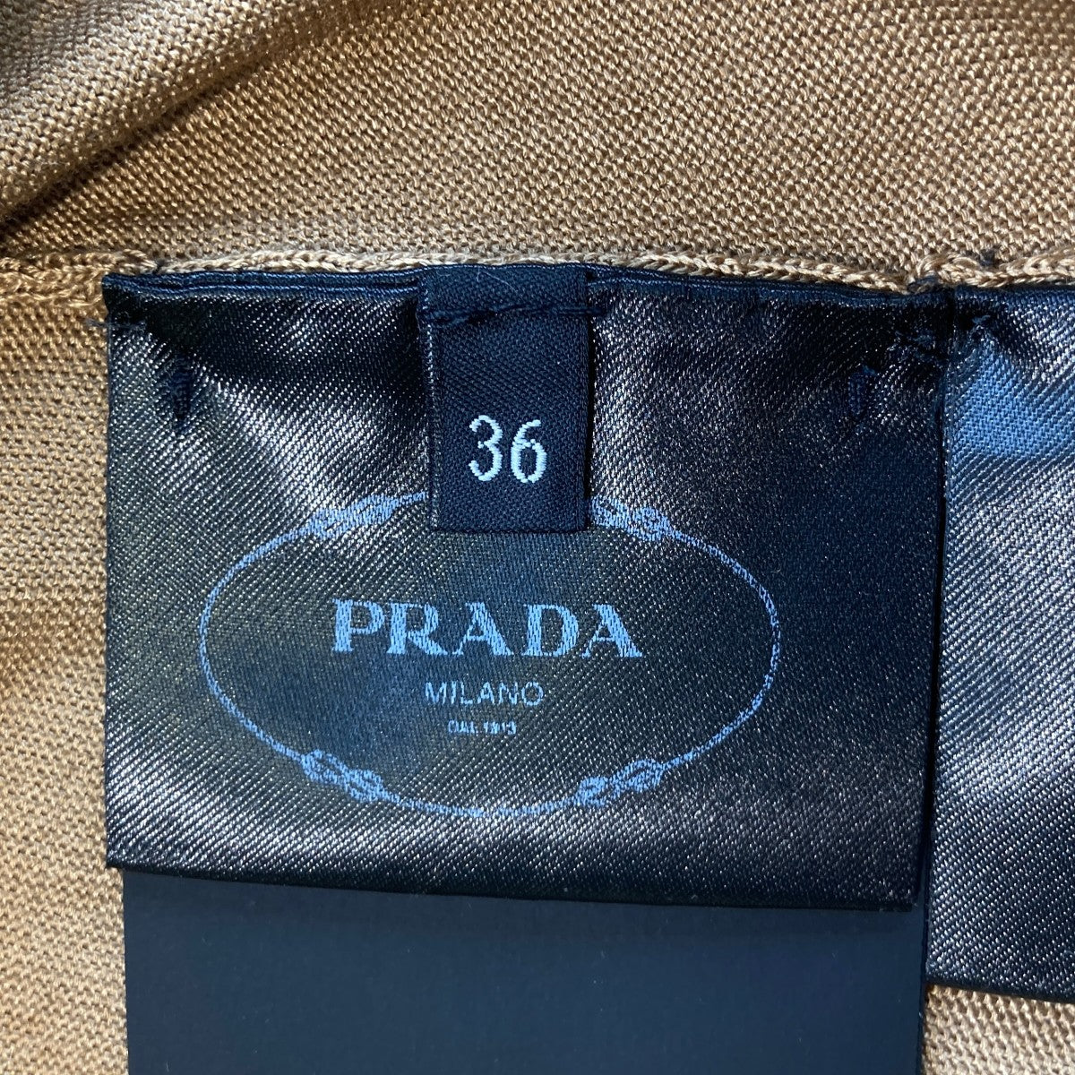 PRADA Camel Sleeveless Silk PoloノースリーブニットP29B36 古着・中古-5枚目のアイテム画像