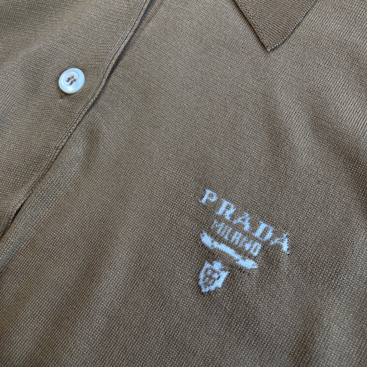 PRADA Camel Sleeveless Silk PoloノースリーブニットP29B36 古着・中古-7枚目のアイテム画像